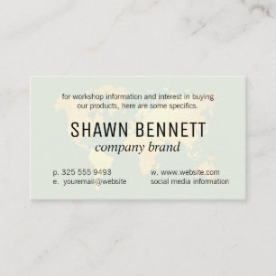 Map of the World (Gold) Variation Business Card