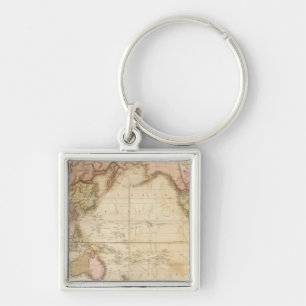 Map of the world key ring