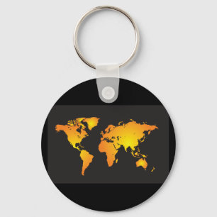 Map Of The World Key Ring