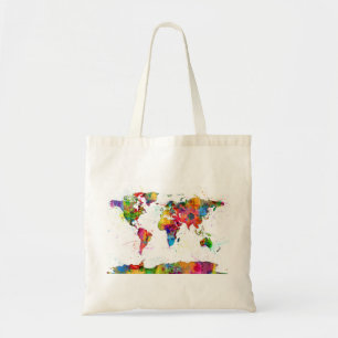 Map of the World Map Watercolor Tote Bag