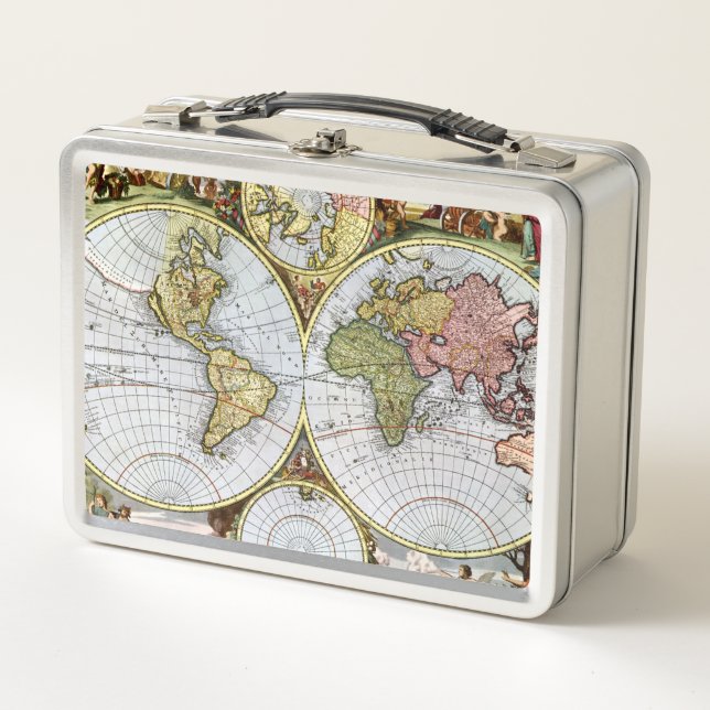 Map of the World Metal Lunch Box (Front)
