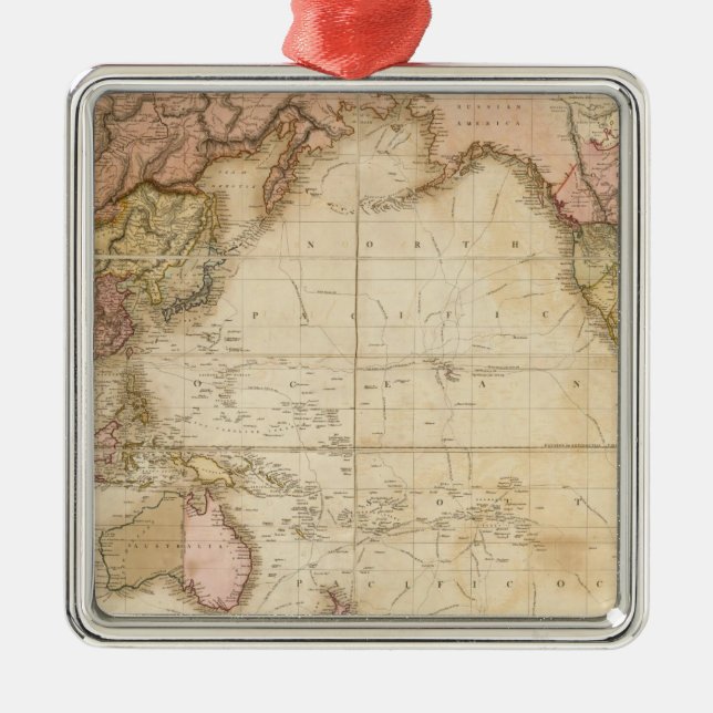 Map of the world metal tree decoration (Front)