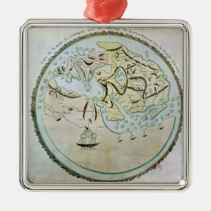 Map of the world metal tree decoration