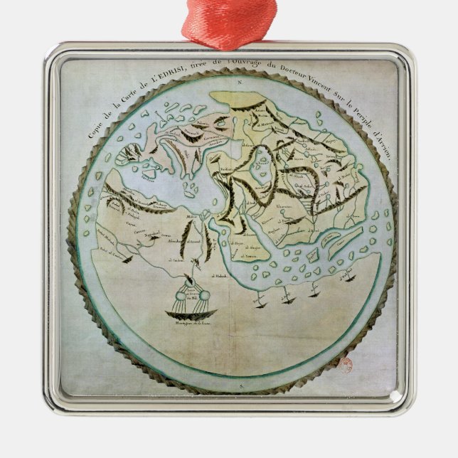 Map of the world metal tree decoration (Front)