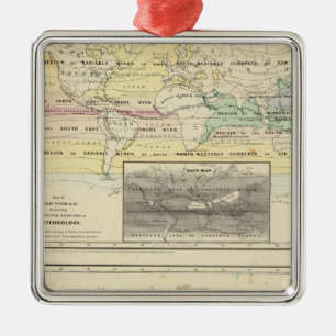 Map of The World Metal Tree Decoration