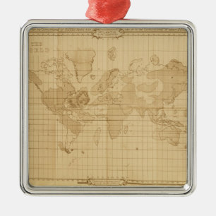 Map of the world metal tree decoration