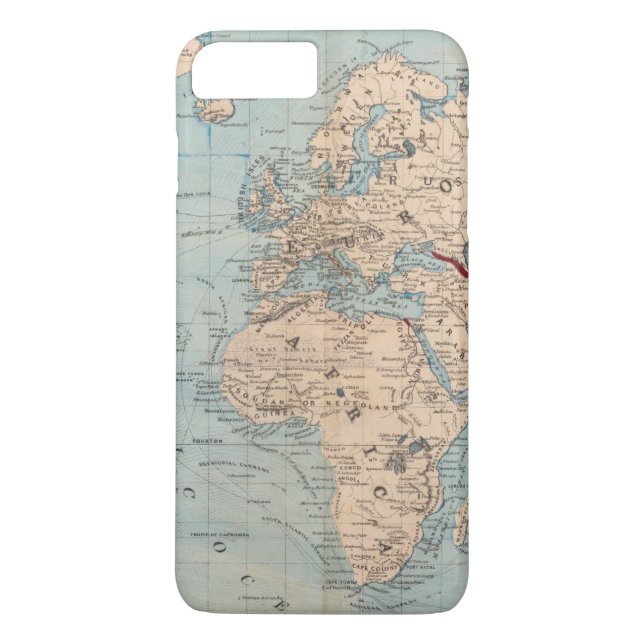 Map of the world on Mercator's projection Case-Mate iPhone Case (Back)