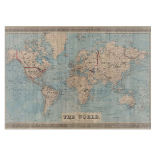 Map of the world on Mercator's projection Cutting Board