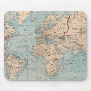 Map of the world on Mercator's projection Mouse Mat
