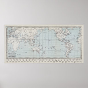 Map of the World on Mercator's Projection Poster