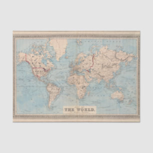 Map of the world on Mercator's projection Tissue Paper