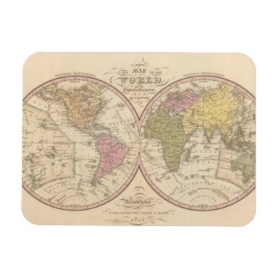 Map Of The World on the Globular Projection 2 Magnet
