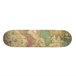 Map Of The World on the Globular Projection Skateboard