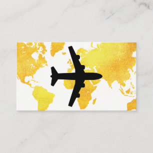 Map of the World Plane Business Card