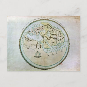 Map of the world postcard