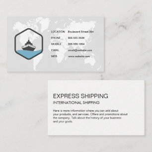 Map of the World / Ship Logo Business Card