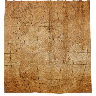 map of the world shower curtain