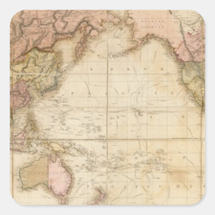 Map of the world square sticker