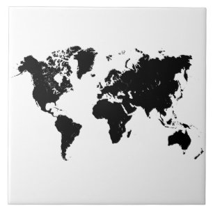 MAP OF THE WORLD TILE