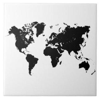 MAP OF THE WORLD TILE