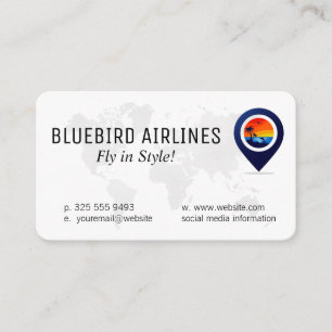 Map of the World Tropical Island Business Card