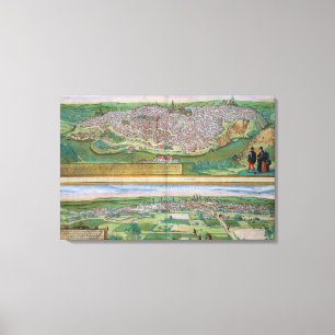 Map of Toledo and Valladolid, from 'Civitates Orbi Canvas Print