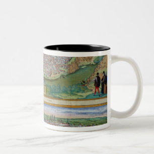 Map of Toledo and Valladolid, from 'Civitates Orbi Two-Tone Coffee Mug