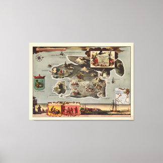 Map of Treasure Island by Robert Louis Stevenson Canvas Print