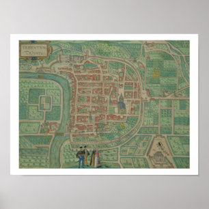 Map of Trento, from 'Civitates Orbis Terrarum' by Poster