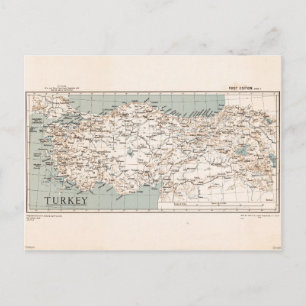 Map of Turkey (1943) Postcard