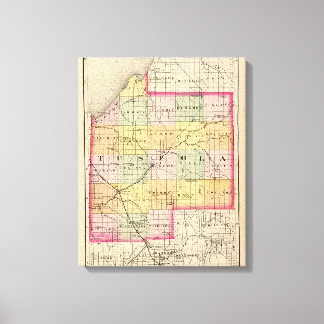 Map of Tuscola County, Michigan Canvas Print (Front)
