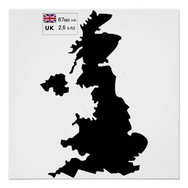 Map of UK and some data Poster (Front)