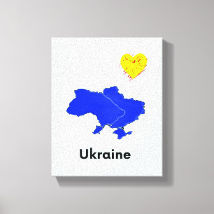 Map of Ukraine Canvas Print