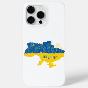Map of Ukraine with sunflower and Ukrainian flag iPhone 15 Pro Max Case