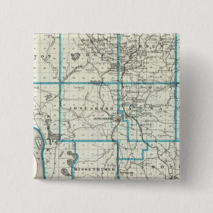 Map of Union County 15 Cm Square Badge