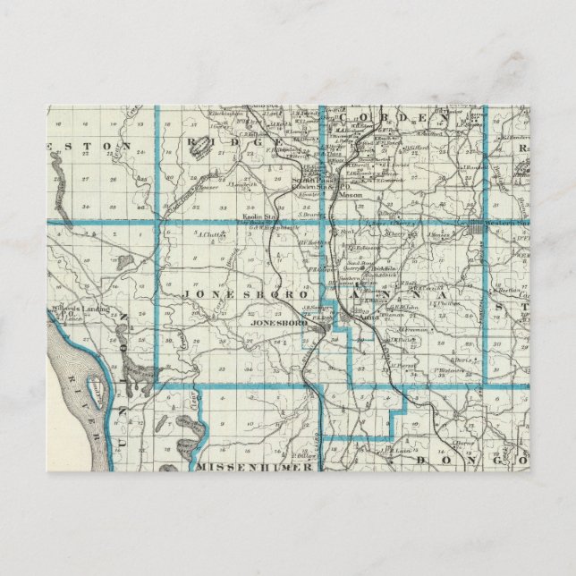 Map of Union County Postcard (Front)