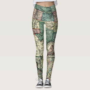 Map of United States 1861 vintage pictorial map Leggings