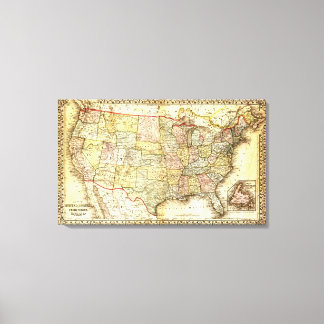 Map of United States of America Canvas Print