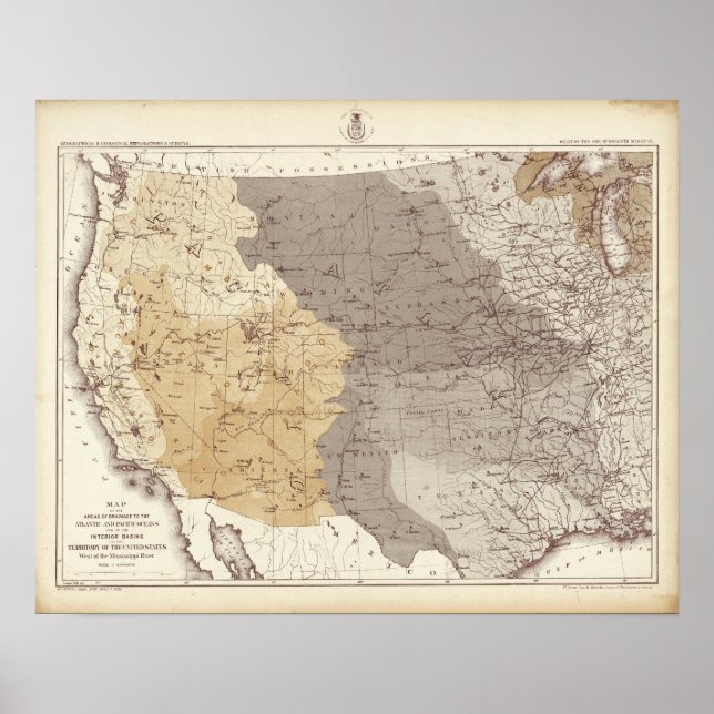 Map of US Drainage Areas Poster (Front)