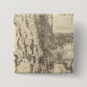 Map of Utah Territory 15 Cm Square Badge