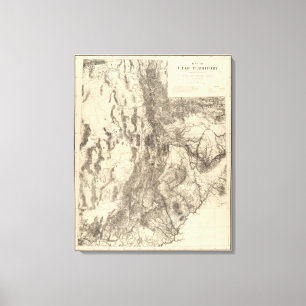 Map of Utah Territory Canvas Print