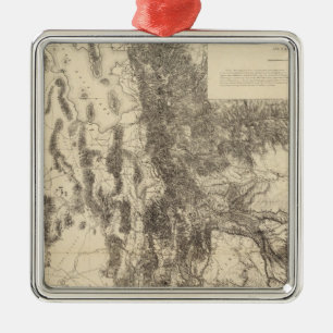 Map of Utah Territory Metal Tree Decoration