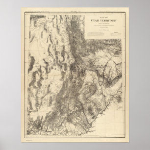 Map of Utah Territory Poster