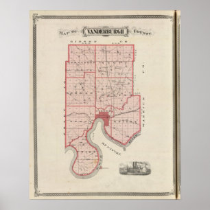Map of Vanderburgh County Poster