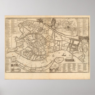 Map of Venice by Nicolas de Fer 1725 Poster