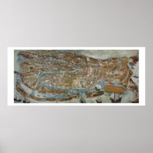 Map of Venice, first half of 17th century (panel) Poster