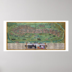 Map of Venice, from 'Civitates Orbis Terrarum' by Poster