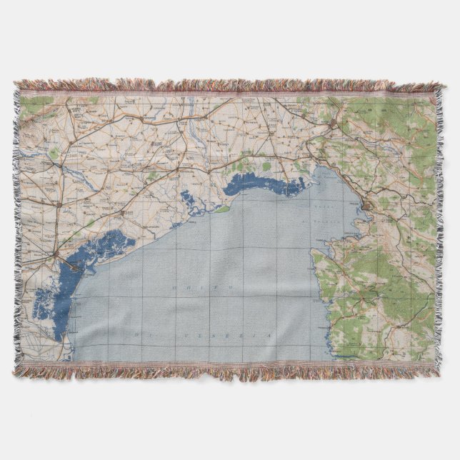 Map of Venice, Italy Throw Blanket (Front)