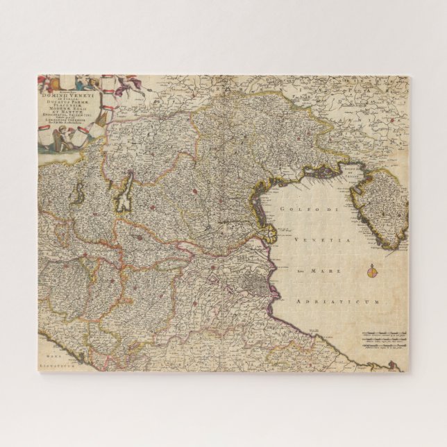 Map of Venice Region, Italy Jigsaw Puzzle (Horizontal)