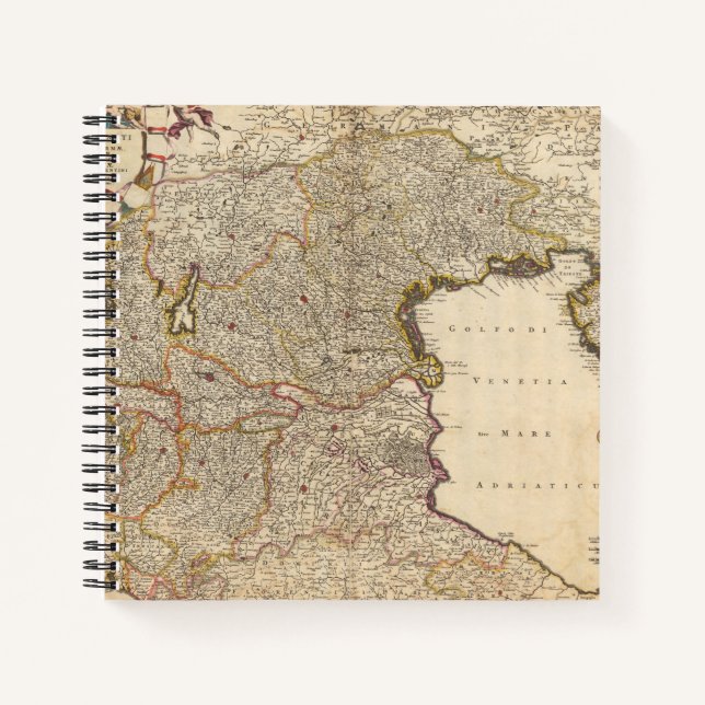 Map of Venice Region, Italy Notebook (Front)